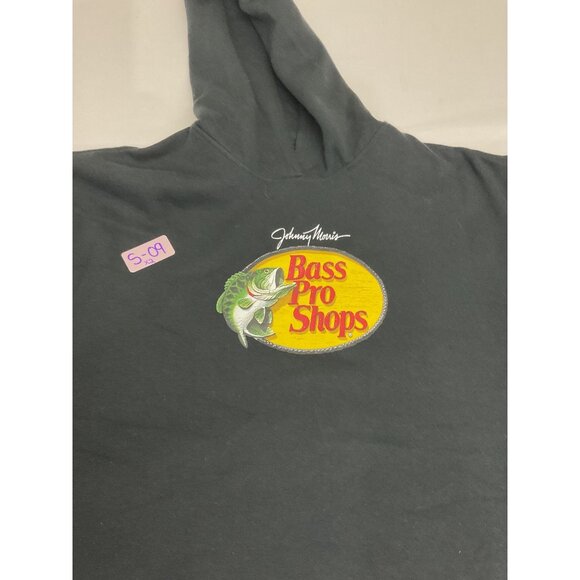 Bass Pro Shops Black Cropped Hoodie S/P With Yellow & Red Logo Graphic - Picture 8 of 8